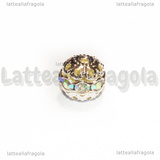 Perla Filigranata Strass Cristal AB in metallo silver plated 10x9mm