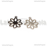 Ciondolo Margherita in Acciao Inox Puntinato 13.5x12mm