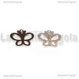 Ciondolo Farfalla in Acciao Inox Puntinato 11x12mm