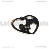 Ciondolo Cuore Cavallo in Acciaio Inox 24.5x25mm