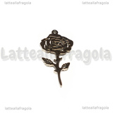 Ciondolo Rosa in Acciaio Inox 32x15.5mm