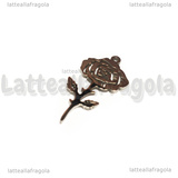 Ciondolo Rosa in Acciaio Inox 32x15.5mm