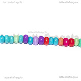 Rondelle in Vetro Opaco colori misti 4x3mm Filo 40cm