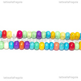 Rondelle in Vetro Opaco colori misti 4x3mm Filo 40cm