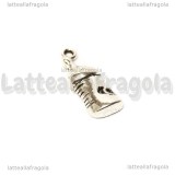 Charm biberon in metallo argento antico 24x9mm