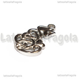Ciondolo Gatto con Cuore Nodo Celtico in Acciaio Inox 23.5x14mm