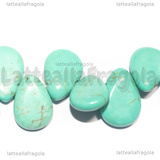 Gocce in Howlite Azzurra 14x10mm Filo 13cm