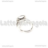 Base Anello in ottone silver plated con base tonda 12mm