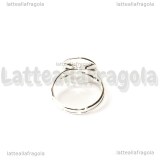 Base Anello in ottone silver plated con base tonda 12mm