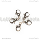 5 Ganci in metallo toni argentati 10mm