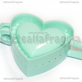 Stampo Cuore a conchiglia in plastica azzurra 77x137x33mm