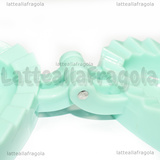 Stampo Cuore a conchiglia in plastica azzurra 61x110x25.5mm