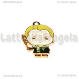 Ciondolo Draco Malfoy della saga Harry Potter in metallo dorato smaltato 27x18mm