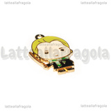 Ciondolo Draco Malfoy della saga Harry Potter in metallo dorato smaltato 27x18mm