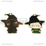 Ciondolo McGrannitt della saga Harry Potter in metallo dorato smaltato 30x23mm