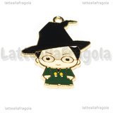Ciondolo McGrannitt della saga Harry Potter in metallo dorato smaltato 30x23mm