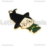 Ciondolo McGrannitt della saga Harry Potter in metallo dorato smaltato 30x23mm