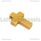 Ciondolo Croce in Legno colore naturale 22x14x4mm