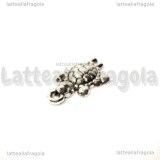 Charm Tartaruga in metallo argento antico 24x13mm