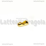 20 connettori Gold Plated 8x3mm adatti per catena a pallini 2-2,4mm