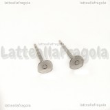 Coppia di Perni a base piatta 4mm Acciaio Inox con gommini