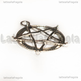 Ciondolo Pentacolo in metallo argento antico 30x27mm