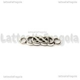 Connettore Nodo in metallo argento antico 22x6mm