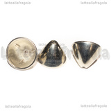 Coppia terminali in plastica argentata 17x12mm