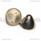 Coppia terminali in plastica argentata 17x12mm