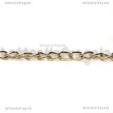 1 metro di Catena in Alluminio Gold Plated maglia ritorta  6x3.5mm