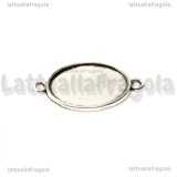 Connettore in metallo argento antico con base 25x18mm