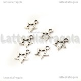 5 Charm Stella in metallo argento antico 12x10mm