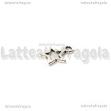 5 Charm Stella in metallo argento antico 12x10mm