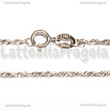 Collana in Argento 925 maglia singapore 2.0x0.2mm 45.5cm