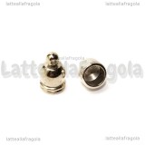 Terminale a Coppa in acrilico argentato 12x8mm