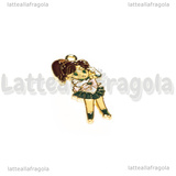 Ciondolo Jupiter di Sailor Moon in metallo dorato smaltato 31x14mm