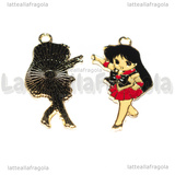 Ciondolo Mars di Sailor Moon in metallo dorato smaltato 33x14mm