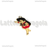 Ciondolo Mars di Sailor Moon in metallo dorato smaltato 33x14mm