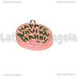 Ciondolo Torta Compleanno Harry Potter in metallo dorato smaltato 27x25mm