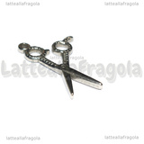 Ciondolo Forbici 3D in Acciaio Inox 33.5x22mm