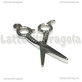 Ciondolo Forbici 3D in Acciaio Inox 33.5x22mm