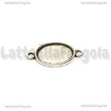 Connettore in metallo argento antico con base 18x13mm