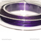 10 Metri Cavetto d'acciaio rivestito in nylon Ametista 0.38mm