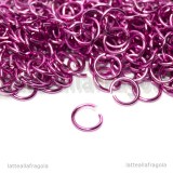 100 Anellini apribili in Alluminio Rosa Scuro 6mm