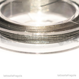 10 Metri Cavetto d'acciaio rivestito in nylon Argento 0.38mm