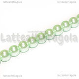 Perle in Vetro Cerato Celeste 8mm filo in cotone 38cm
