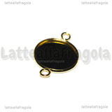 Connettore Tondo in Acciaio Inox Dorato per cammeo 20mm
