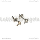 Coppia Orecchini a perno in Acciaio Inox Pallina Puntinata 4mm