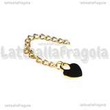 Catena di allungamento in Acciaio Inox Dorato Finale Cuore 60x4mm