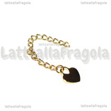 Catena di allungamento in Acciaio Inox Dorato Finale Cuore 60x4mm